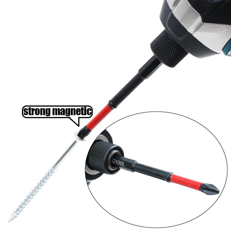 AUTOTOOLHOME 10 Pack Phillips PH2 Magnetic Anti Slip Screwdriver Bit Set 3-1/2" Length TS2 Anti-Slip Long Drill Bits Impact Driver Bits - Image 3