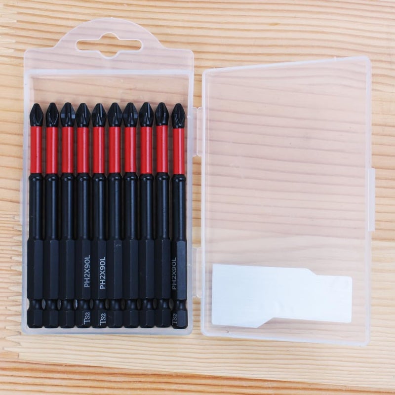 AUTOTOOLHOME 10 Pack Phillips PH2 Magnetic Anti Slip Screwdriver Bit Set 3-1/2" Length TS2 Anti-Slip Long Drill Bits Impact Driver Bits - Image 5