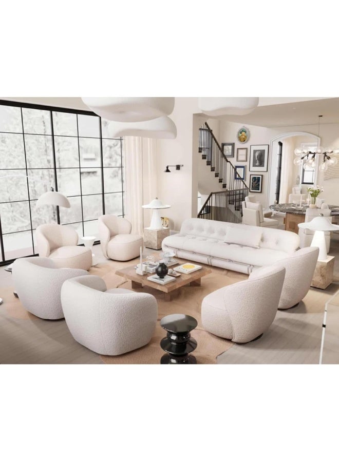 Zayn comforts Oversized Boucle Upholstered Swivel Barrel Chair - Image 5