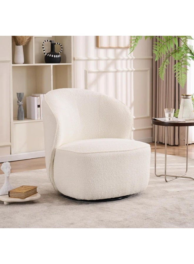 Zayn comforts Oversized Boucle Upholstered Swivel Barrel Chair - Image 1