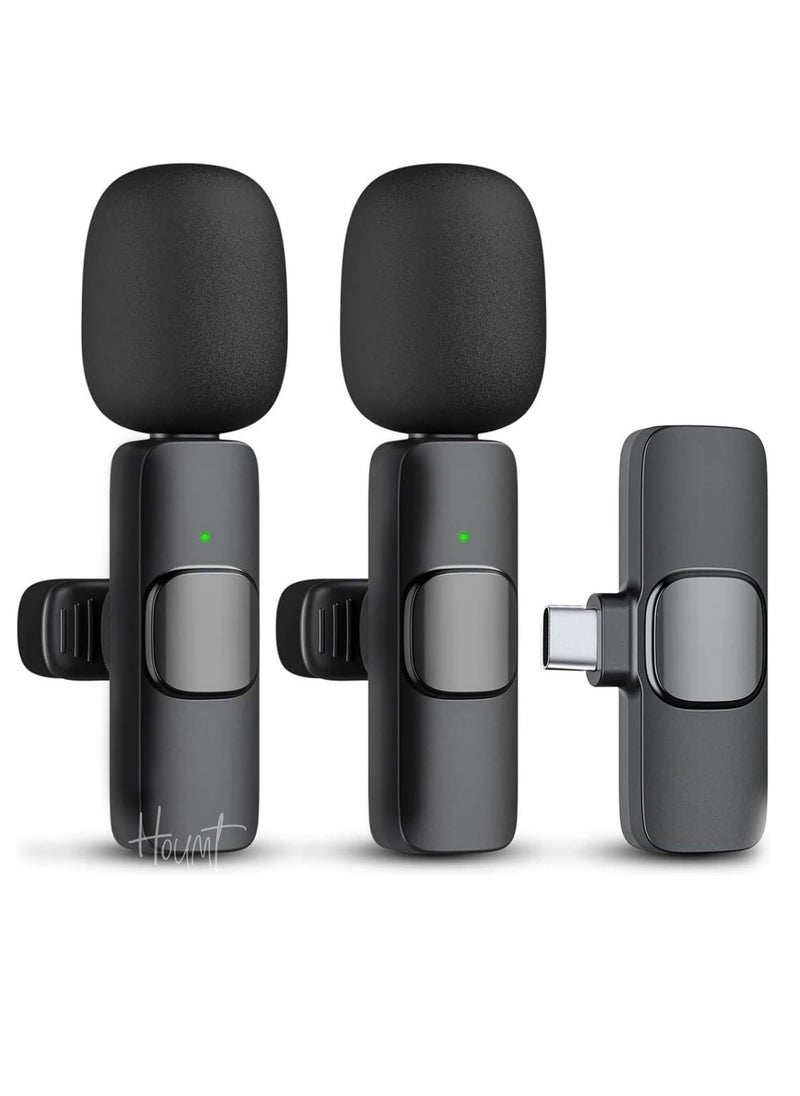 Houmt - Professional Wireless Lavalier Microphone for Android USB C Lavalier Microphone Mini Wireless Microphone USB C for Phone Laptop Clip-on Mic for Video Recording Interview YouTube Live Streaming - Image 1
