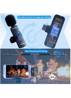 Houmt Professional Wireless Lavalier Microphone for Android USB C Lavalier Microphone Mini Wireless Microphone USB C for Phone Laptop Clip-on Mic for Video Recording Interview YouTube Live Streaming  - Image 5