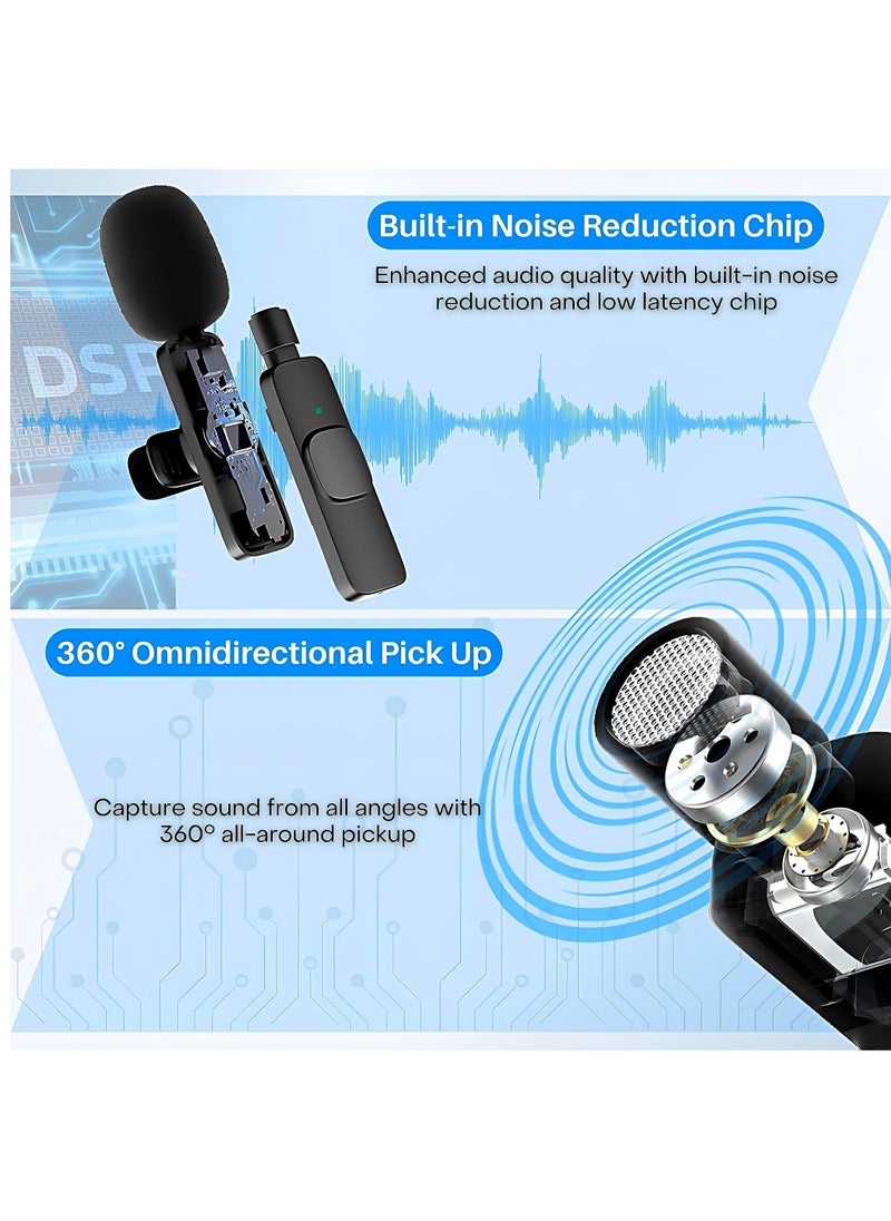 Houmt - Professional Wireless Lavalier Microphone for Android USB C Lavalier Microphone Mini Wireless Microphone USB C for Phone Laptop Clip-on Mic for Video Recording Interview YouTube Live Streaming - Image 1