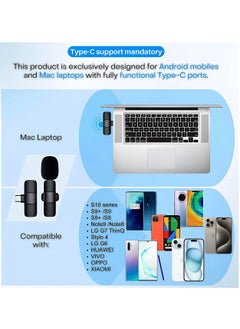Houmt Professional Wireless Lavalier Microphone for Android USB C Lavalier Microphone Mini Wireless Microphone USB C for Phone Laptop Clip-on Mic for Video Recording Interview YouTube Live Streaming  - Image 3