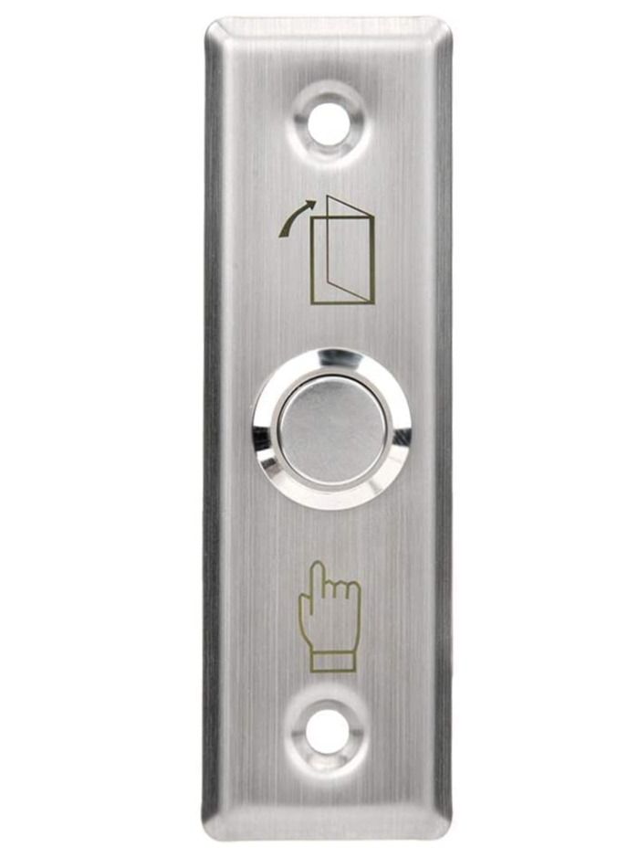 Door Exit Push Button Control Switch Vertical Stainless Steel Panel Input DC12V Output NO/COM for Access Control Door Release and Electronic Locks