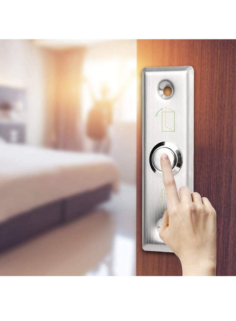 Door Exit Push Button Control Switch Vertical Stainless Steel Panel Input DC12V Output NO/COM for Access Control Door Release and Electronic Locks