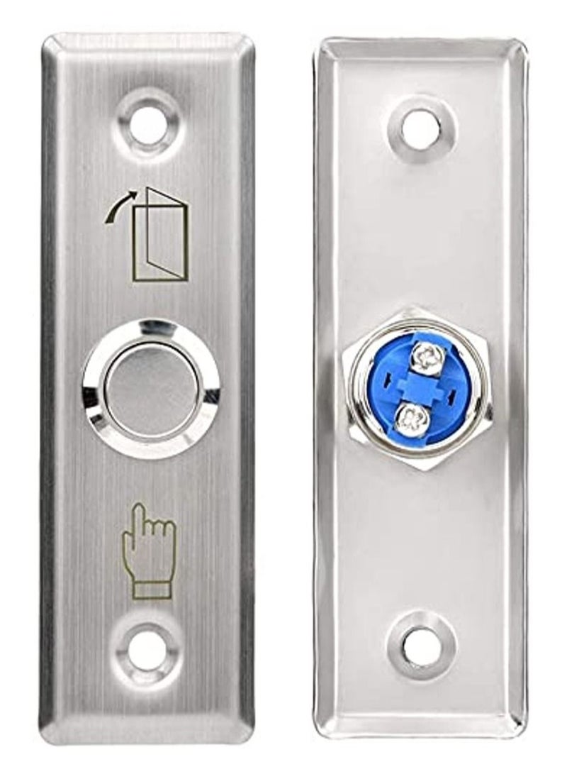 Door Exit Push Button Control Switch Vertical Stainless Steel Panel Input DC12V Output NO/COM for Access Control Door Release and Electronic Locks
