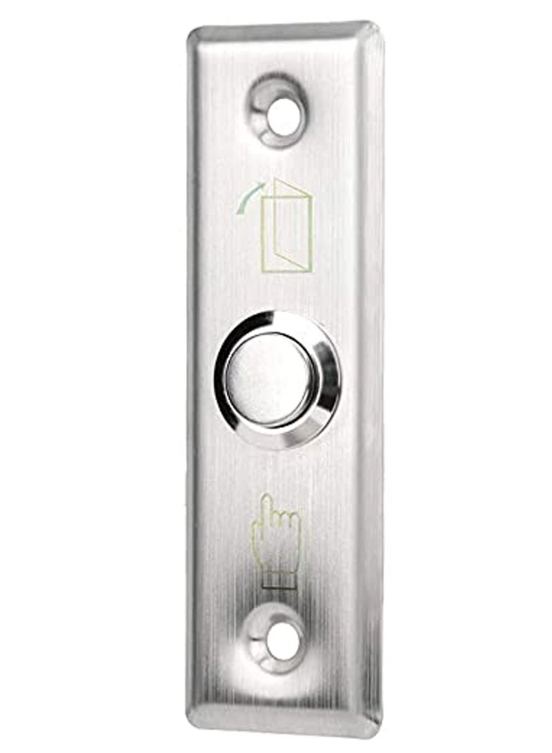 Door Exit Push Button Control Switch Vertical Stainless Steel Panel Input DC12V Output NO/COM for Access Control Door Release and Electronic Locks