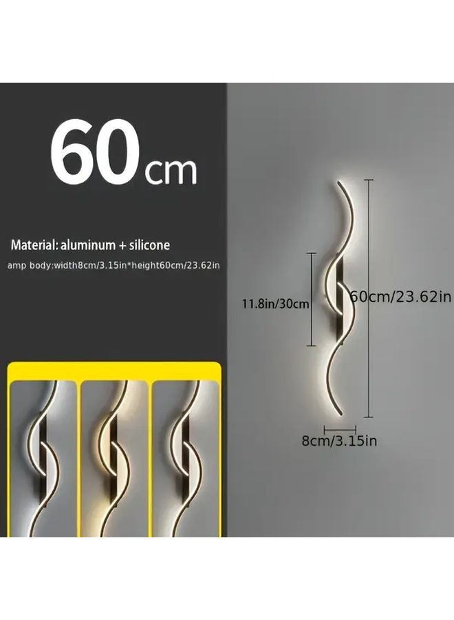 مصباح حائط LED حديث باللون الأسود مع 3 درجات حرارة لونية بتصميم بسيط لغرفة النوم وغرفة المعيشة - Image 3