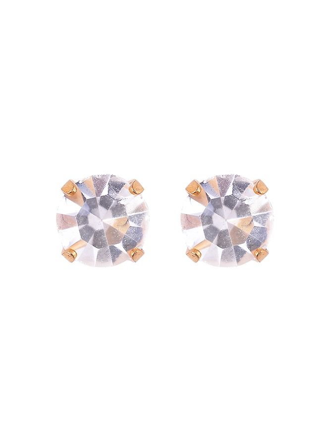 Studex 5MM April Crystal 24K Pure Gold Plated Ear Studs - Image 1