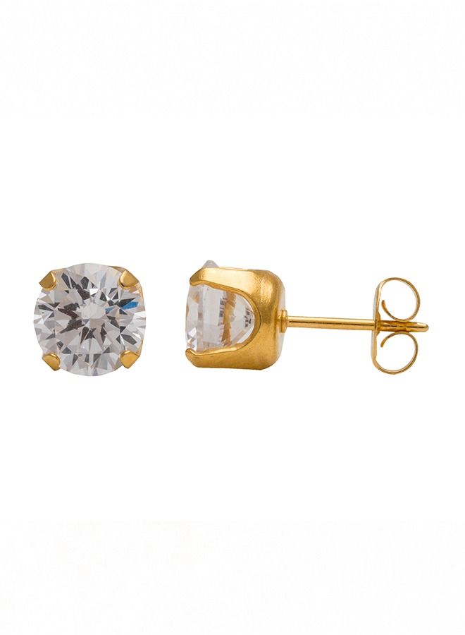 Studex 5MM April Crystal 24K Pure Gold Plated Ear Studs - Image 3