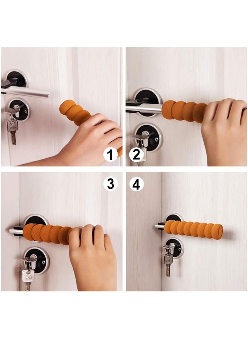 هوميرا غطاء إسفنجي لمقبض الباب 14 سم مع واقي مرن للاستخدام المنزلي، يقلل من تأثير الاحتكاك بالجدار، يناسب معظم مقابض الأبواب، سهل التركيب، متين وأنيق. - Image 4