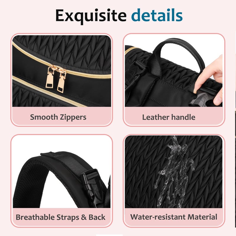 LORADI Lightweight Diaper Bag Backpack with Stroller Clips, Insulated Pockets, Baby Shower Essentials (Modern, Khaki) - Image 5