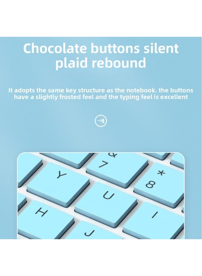 Mobile Phone Tablet For IPad For Xiaomi For Huawei Laptop Wireless Connection Bluetooth Keyboard Mouse Suit-Color:Sky Blue-Product Type:Keyboard + Single Mode Mouse (battery) - Image 3