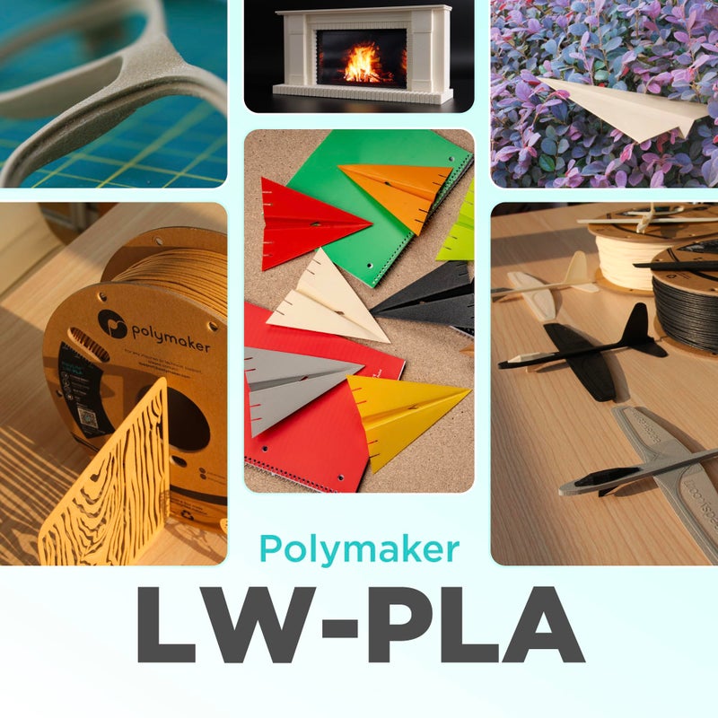 Polymaker Light Weight PLA Filament 1.75mm Grey 0.8kg, PolyLite 3D Printer PLA Filament Grey Low Density, Print with Most 3D Printers - Image 4