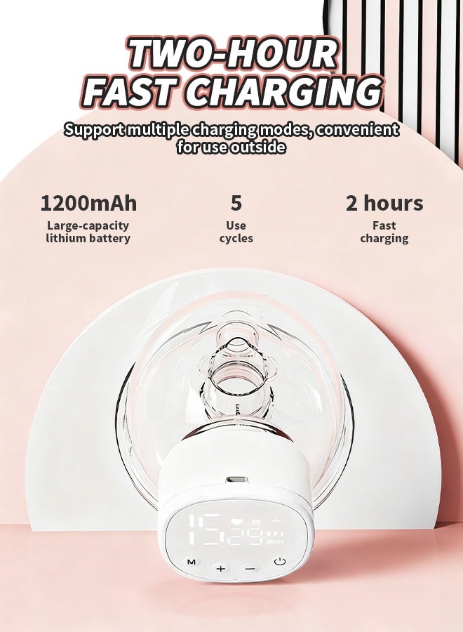 مضخة حليب كهربائية بدون استخدام اليدين مع شاشة LCD، خالية من مادة BPA، تحتوي على 5 أوضاع و15 مستوى، مع 10 أكياس لتخزين حليب الأم، مضخة حليب كهربائية أحادية - Image 4