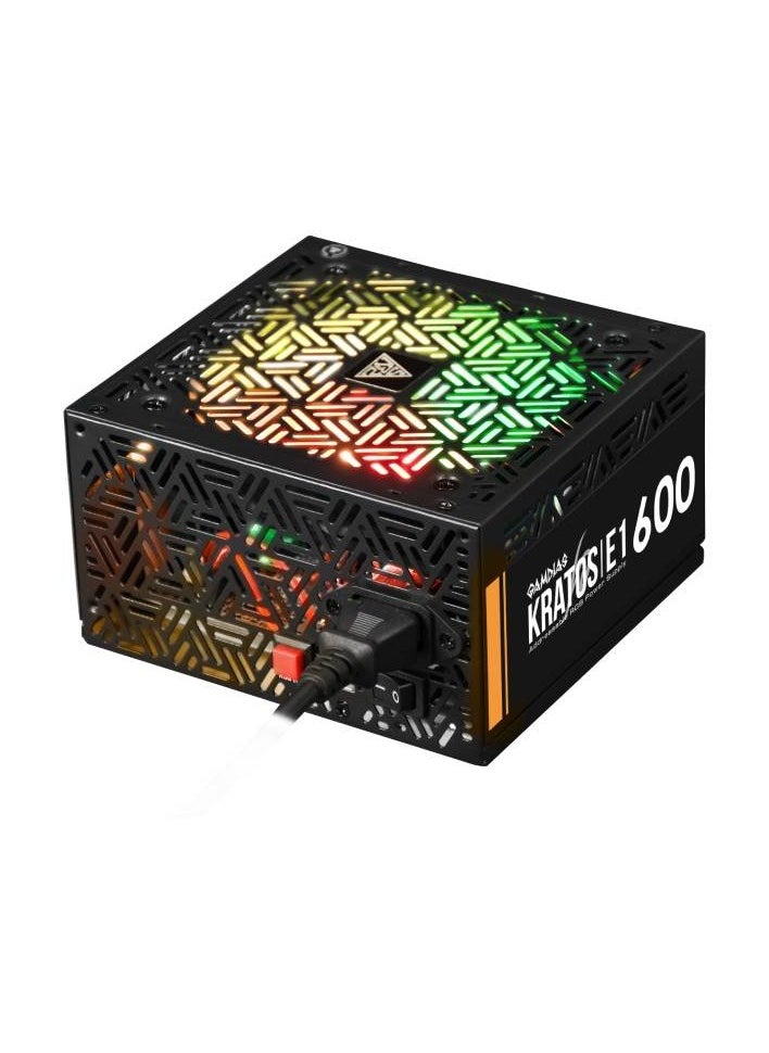 GAMDIAS - GAMDIAS HELIOS E1-600 Non Modular UK, Power Supply 600W, Support C6/C7 Power States, RGB - Image 1