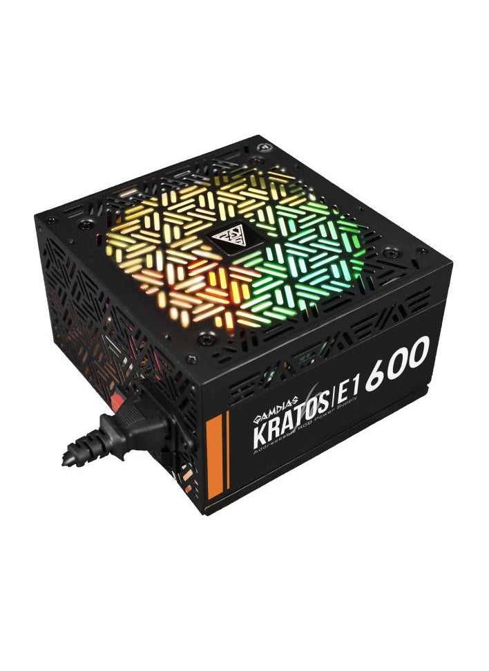 GAMDIAS - GAMDIAS HELIOS E1-600 Non Modular UK, Power Supply 600W, Support C6/C7 Power States, RGB - Image 1