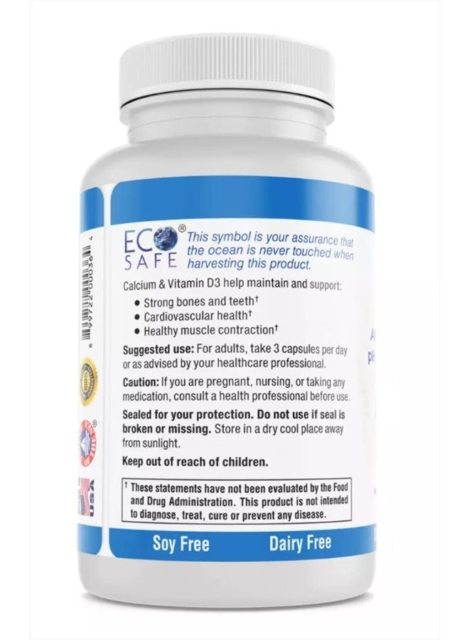 Coral White Coral Complex 3 - Coral Calcium 900 mg with Vitamin D3 1200 IU and Magnesium168 mg - 90 Vegetarian Capsules - Image 5