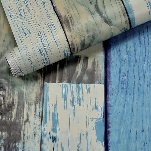 HOMEMATES Self-Adhesive Wallpaper Waterproof Old Furniture Vinyl Stickers Wooden Door Wardrobe Desktop PVC Wall Papers 45 X 304 CM- (Wooden Planks) - Image 2