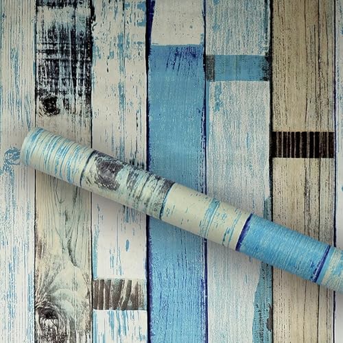 HOMEMATES Self-Adhesive Wallpaper Waterproof Old Furniture Vinyl Stickers Wooden Door Wardrobe Desktop PVC Wall Papers 45 X 304 CM- (Wooden Planks) - Image 3