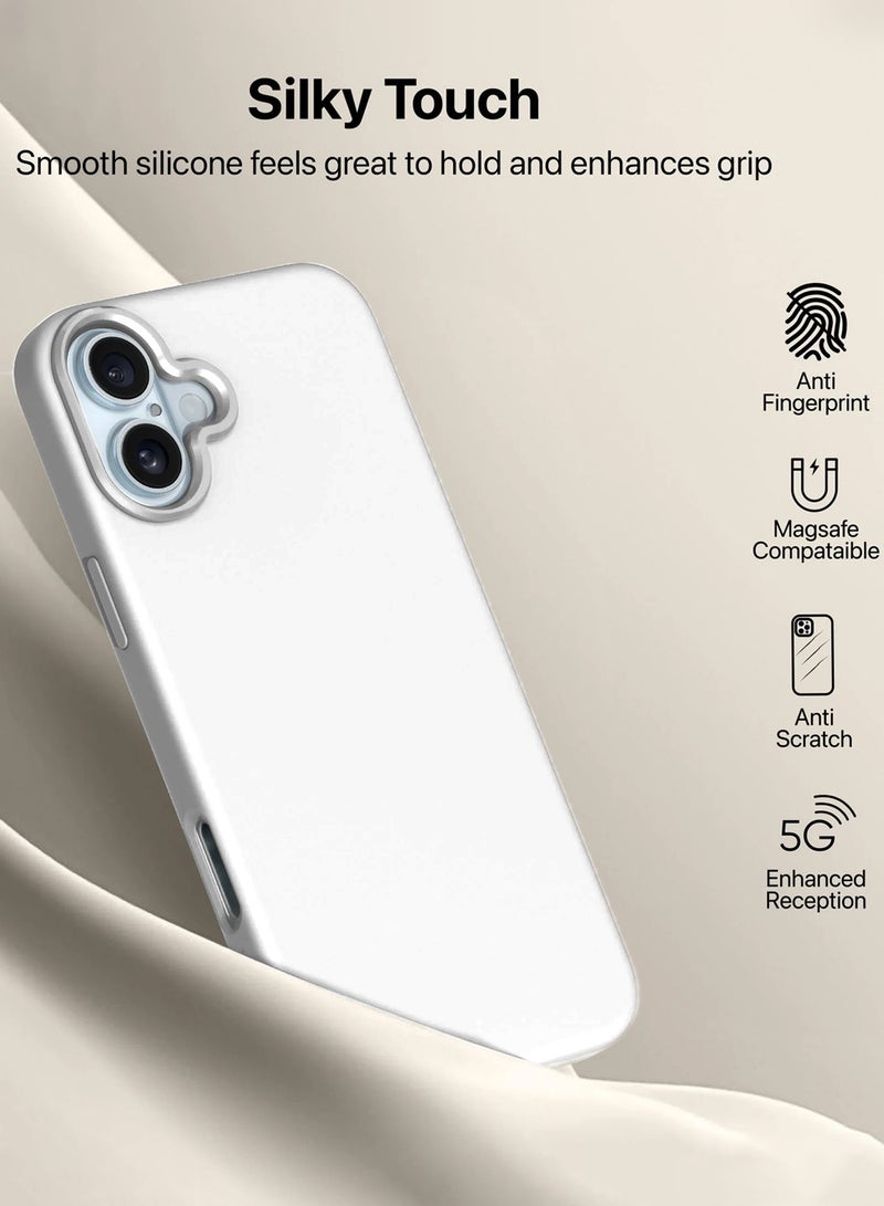 JAJEEK Apple iPhone 17 5G 2025 Soft Liquid Silicone Case Cover (MCRPSN) - White - Image 3