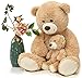 MorisMos Decorations Teddy Bear with Baby for Baby Shower 39 Inch Soft Bear Stuffed Animal Gift for Birthday Kids Girls Boys Party Favor Tan - Image 4