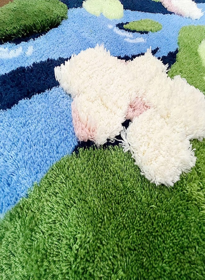 LEVINIS Cute Moss Bath Mat and Rug - Soft Shag Non Slip Cozy Plush Floor Mat for Kids and Nursery - 55''27'' - Image 4