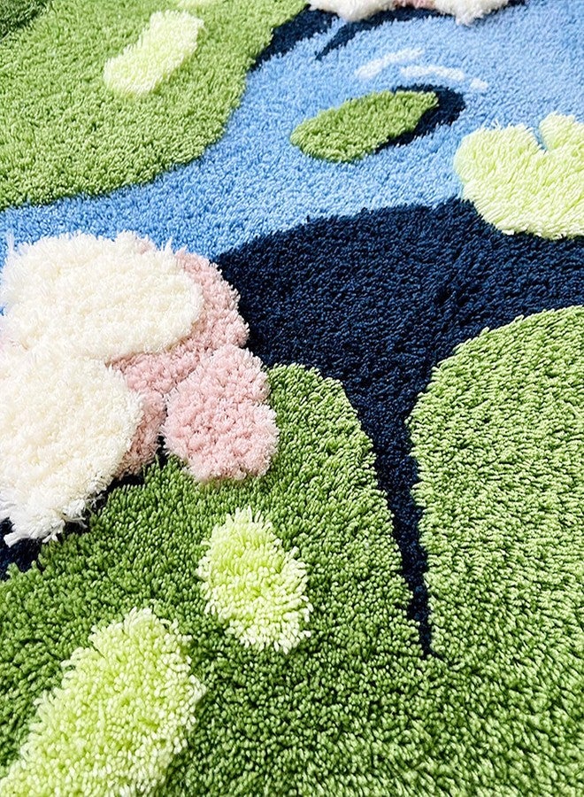 LEVINIS Cute Moss Bath Mat and Rug - Soft Shag Non Slip Cozy Plush Floor Mat for Kids and Nursery - 55''27'' - Image 5