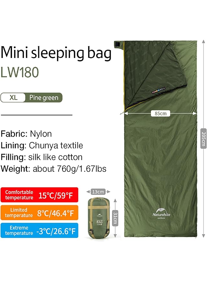 ناتشرهايك كيس نوم قطني مغلف للبالغين والأطفال، خفيف الوزن ومقاوم للماء، مناسب لـ 3 و4 فصول، معدات نوم للتخييم - Image 2