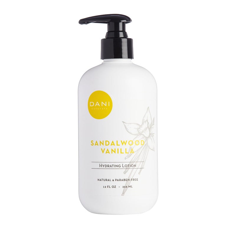 DANI Naturals Hand & Body Lotion - Warm Sandalwood Vanilla Scented Aromatherapy Moisturizer, Deep Hydration for Dry & Dull Skin with Shea Butter, Aloe Vera, & Vitamin E, Cruelty-Free & Vegan, 12 Oz - Image 1