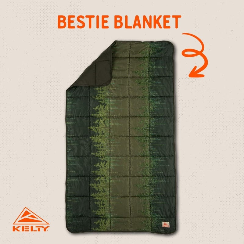 Kelty  Bestie Blanket Winter Moss Treeline  Lightweight Cozy Large 1P Blanket  Twin - Image 2