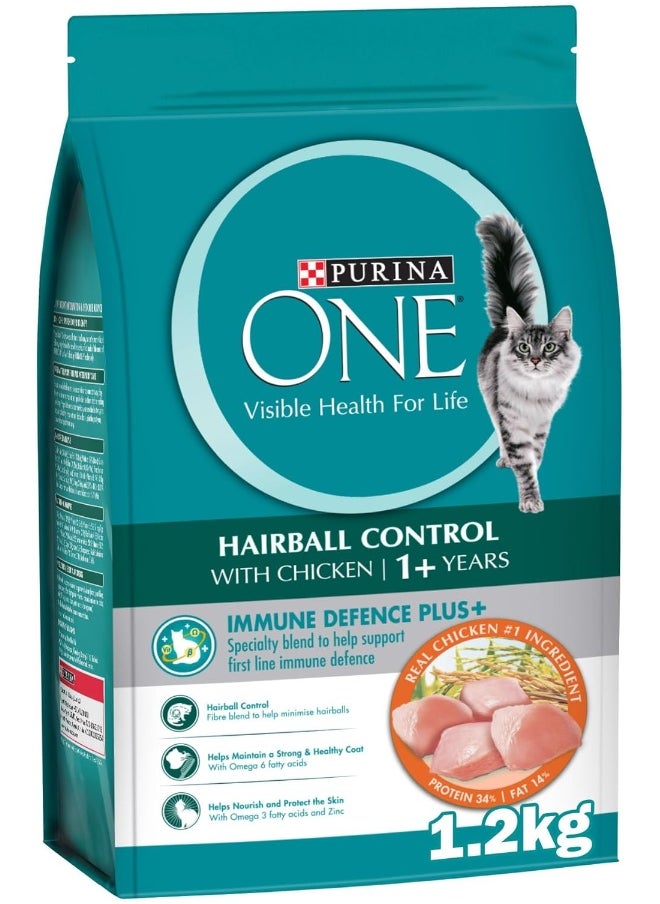 PURINA PURINA ONE® Hairball Control with Chicken, 1+ Years 1.2kg  - Image 1
