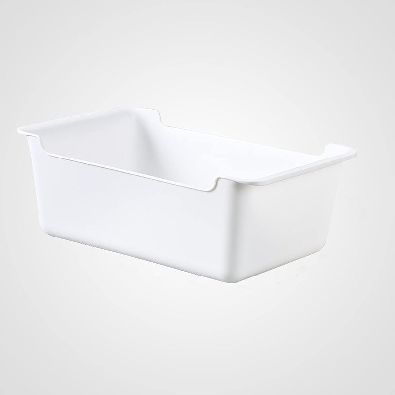 Wolpin 1Pc Plastic Storage Basket Multipurpose Kitchen & Home Organiser Box for Wardrobe, Fruits Vegetables, Toys, Stationary items (31 x 19 x 11 cm), White - Image 4
