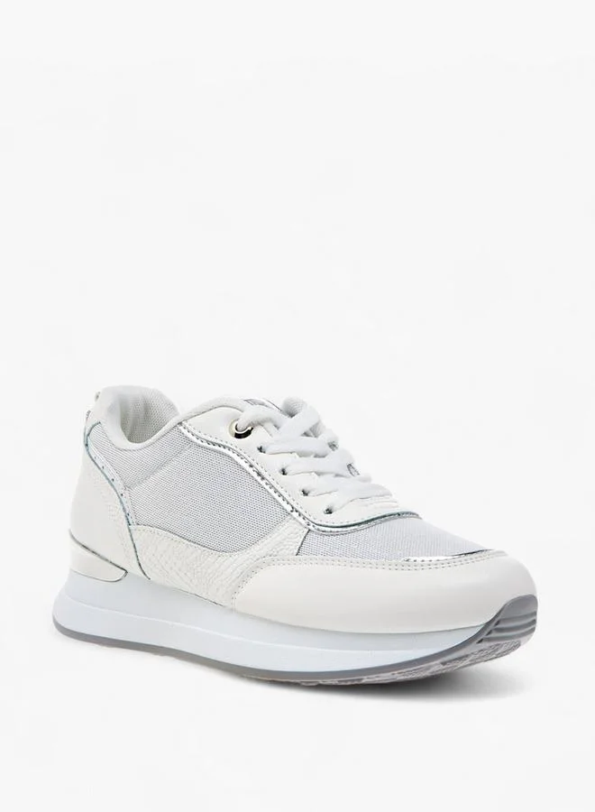Flora Bella By Shoexpress Women Panelled Sneakers with Lace-Up Closure