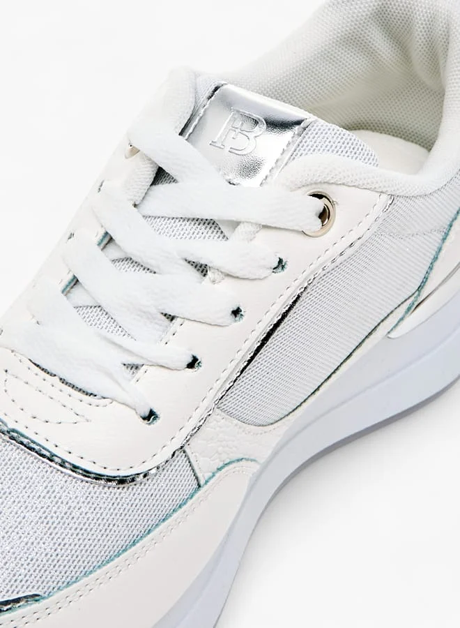 Flora Bella By Shoexpress Women Panelled Sneakers with Lace-Up Closure
