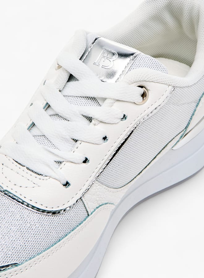 Flora Bella By Shoexpress Women Panelled Sneakers with Lace-Up Closure  - Image 4