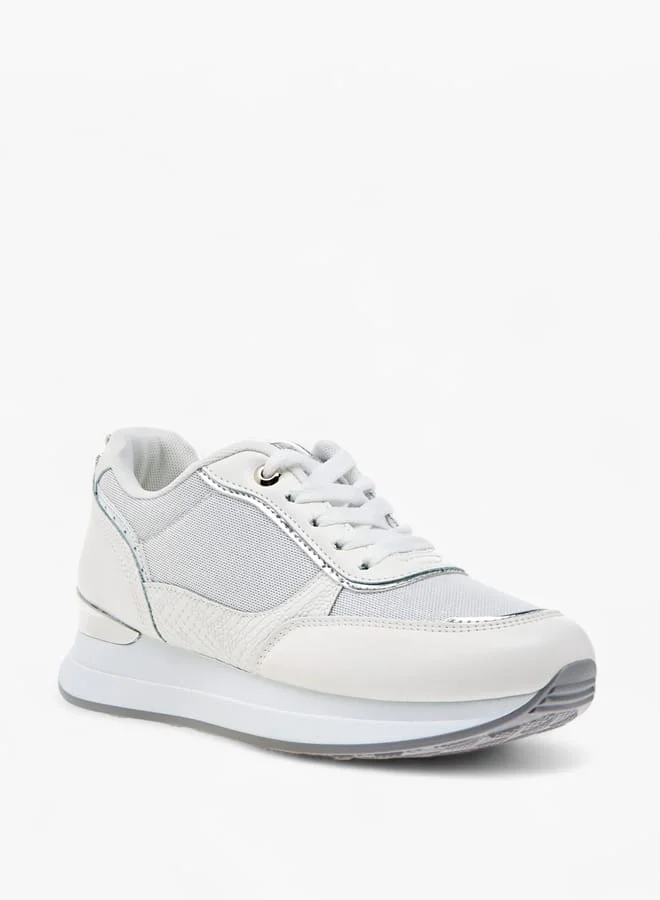 Flora Bella By Shoexpress Women Panelled Sneakers with Lace-Up Closure