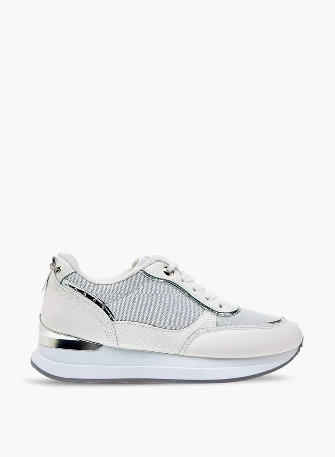Flora Bella By Shoexpress Women Panelled Sneakers with Lace-Up Closure
