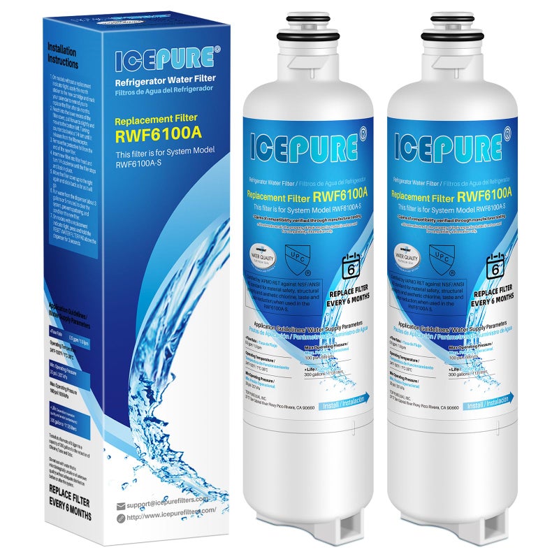 ICEPURE Refrigerator Water Filter Replacement for Bosch Ultra Clarity Pro BORPLFTR50, BORPLFTR55, 12033030, 12028325, 11025825, 11032531, B36CT80SNS, B36CL80ENS, WFC100MF, WFS200MF, RA450022, 2PACK - Image 1