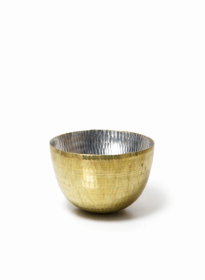 KESHAVJI Metals Brass Kadhai for Cooking | Hammered Pital Kadai | Heavy Bottom Traditional Cookware for Home Kitchen | 21cm Sizes - Image 1