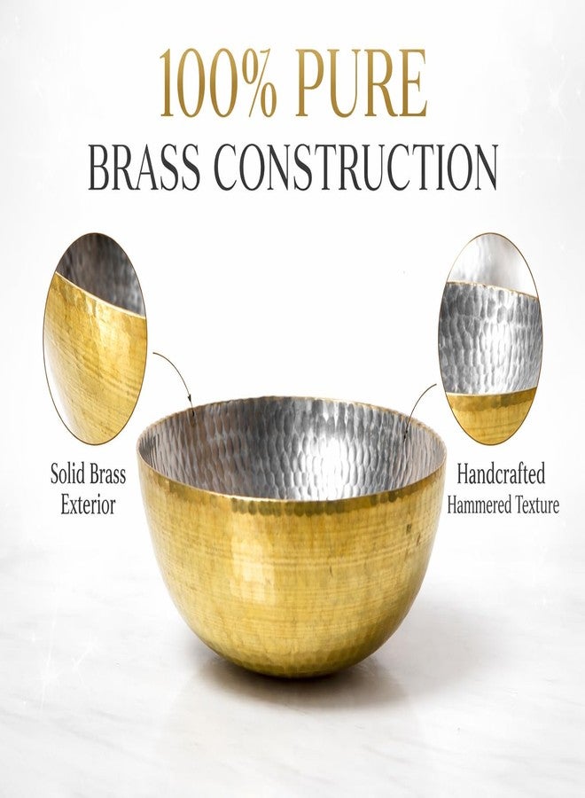 KESHAVJI Metals Brass Kadhai for Cooking | Hammered Pital Kadai | Heavy Bottom Traditional Cookware for Home Kitchen | 21cm Sizes - Image 2