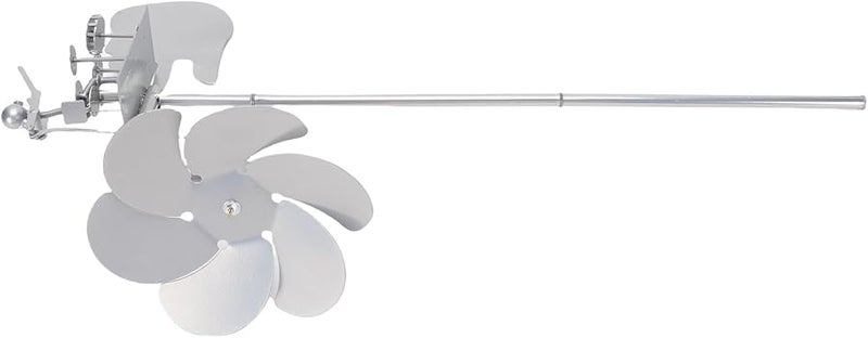 منحوتة فنية حركية دوارة من المعدن اليدوي لتزيين حديقة الفناء باللون الفضي - Image 2