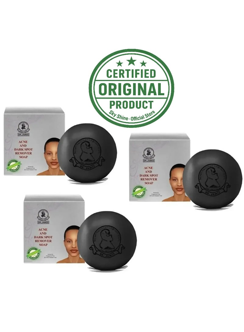 Dr. James Acne & Dark Spot Remover Soap Pack of 3 | Clear Skin Cleanse & Even Tone Care - Image 1