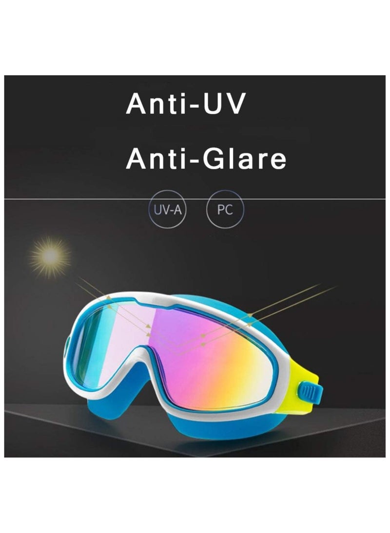 Swim Goggles No Leak Swim Goggles Clear Vision Anti Glare Fog UV Soft Silicone Frame Adjustable Strap with earplugs