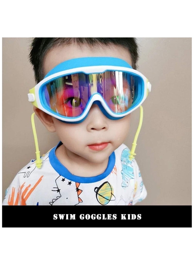 Swim Goggles No Leak Swim Goggles Clear Vision Anti Glare Fog UV Soft Silicone Frame Adjustable Strap with earplugs