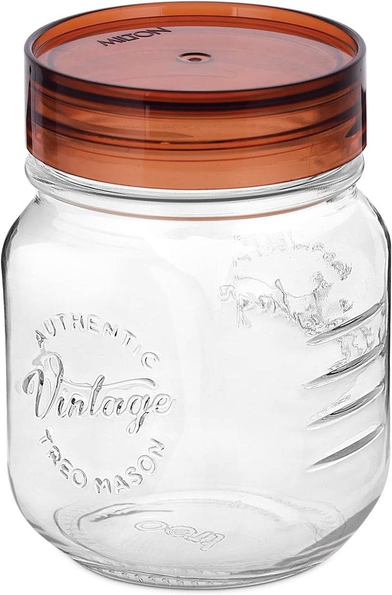 TREO By Milton Vintage Glass Jar with Airtight Lid Glassy Kitchen Storage Container, BPA Free, Transparent Storage Organizer, Multipurpose Dabba for Food, Spice, Cereals, Cookies, Dry Food, 500ml - Image 2