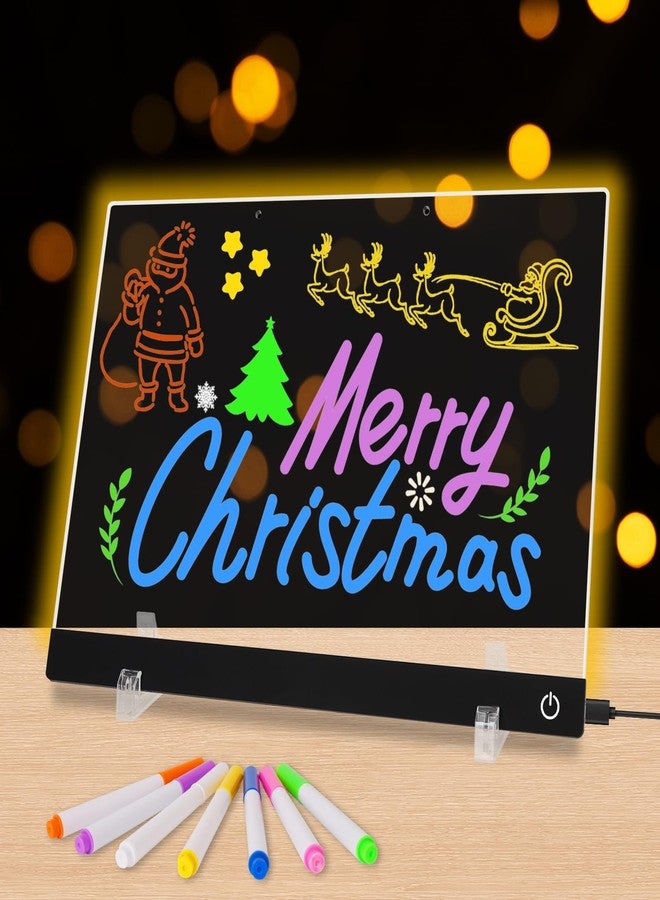 Hombees Color LED Message Board, 13.7 inches x 10 inches, 5 Modes and 7 Colors, Comes with 7 Markers - Image 1