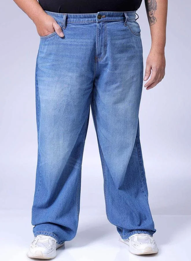 Plus Size Men Faded Baggy Fit Jeans By HardSoda