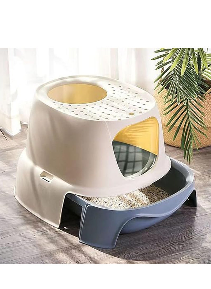 Alissa - Large Cat Litter Box, Fully Enclosed Litter Box Potty Splash Proof with Lid for Kitten Pet,Easy Clean Toilet Training Big Cat Litter Pan with a Cat Litter Scoop. - Image 1